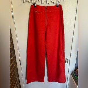 Judi Rosen GORGEOUS, SEXY wide leg jeans. 28, Full Gold Zipper from front-back!